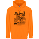 HGV Driver Big Truck Lorry Mens 80% Cotton Hoodie Orange