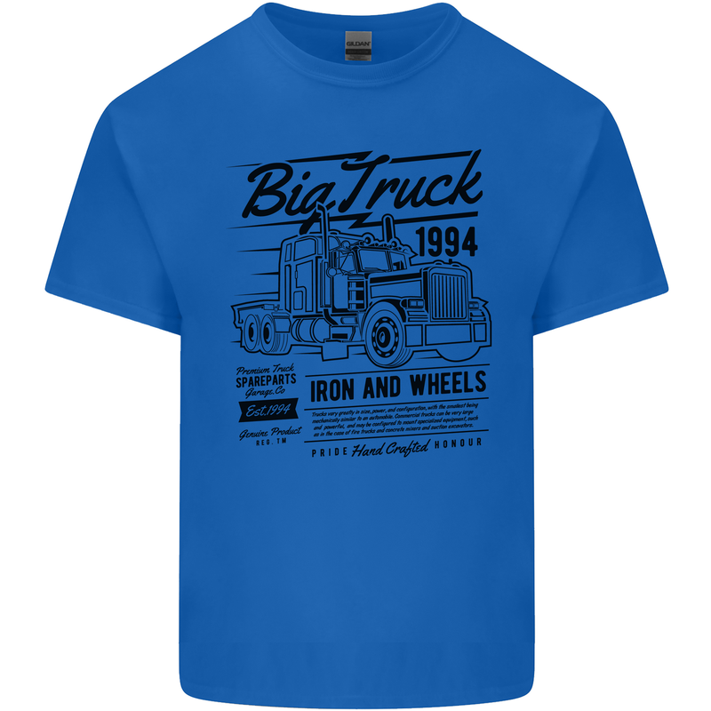 HGV Driver Big Truck Lorry Mens Cotton T-Shirt Tee Top Royal Blue