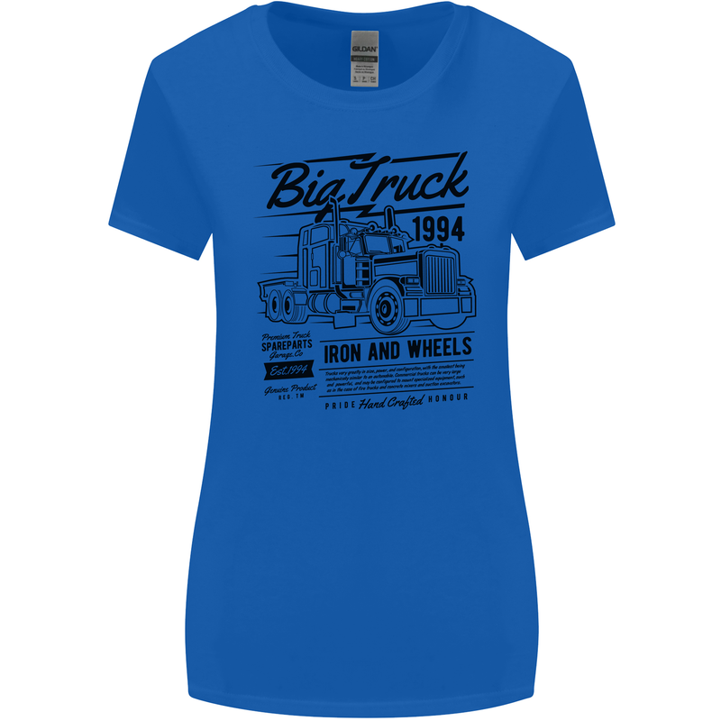 HGV Driver Big Truck Lorry Womens Wider Cut T-Shirt Royal Blue