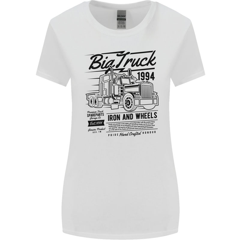 HGV Driver Big Truck Lorry Womens Wider Cut T-Shirt White