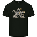 Halloween T-Rex and Skeleton Dinosaur Mens Cotton T-Shirt Tee Top Black