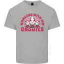 Hanging With My Gnomies Funny Gnome Mens Cotton T-Shirt Tee Top Sports Grey