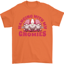 Hanging With My Gnomies Funny Gnome Mens T-Shirt 100% Cotton Orange
