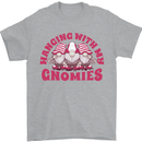 Hanging With My Gnomies Funny Gnome Mens T-Shirt 100% Cotton Sports Grey