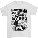 Happiness is Hiking With My Dog Funny Mens T-Shirt 100% Cotton White