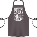Happiness is Hiking With My Dog Funny Trekking Cotton Apron 100% Organic Dark Grey