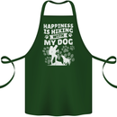 Happiness is Hiking With My Dog Funny Trekking Cotton Apron 100% Organic Forest Green