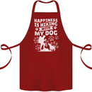 Happiness is Hiking With My Dog Funny Trekking Cotton Apron 100% Organic Maroon