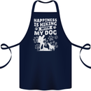 Happiness is Hiking With My Dog Funny Trekking Cotton Apron 100% Organic Navy Blue