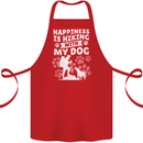 Happiness is Hiking With My Dog Funny Trekking Cotton Apron 100% Organic Red