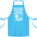 Happiness is Hiking With My Dog Funny Trekking Cotton Apron 100% Organic Turquoise