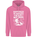 Happiness is Hiking With My Dog Funny Trekking Mens 80% Cotton Hoodie Azelea