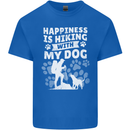 Happiness is Hiking With My Dog Funny Trekking Mens Cotton T-Shirt Tee Top Royal Blue