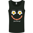 Happy Breakfast Face Funny Bacon Food Mens Vest Tank Top Black