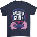 Hardcore Gamer Video Games Mens T-Shirt 100% Cotton Navy Blue