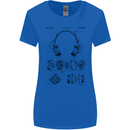 Headphones Patent Blueprint Dance Music DJ Womens Wider Cut T-Shirt Royal Blue