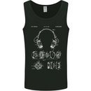 Headphones Patent Blueprint Music DJ Dance Mens Vest Tank Top Black