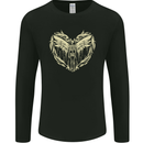 Heaven Angel Skeleton In a Heart Skull Mens Long Sleeve T-Shirt Black