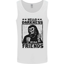 Hello Darkness My Old Friend Grim Reaper Skull Mens Vest Tank Top White