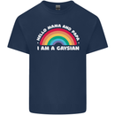 Hello Mama & Papa Im a Gaysian LGBT Kids T-Shirt Childrens Navy Blue
