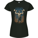 Hercules Gym Bodybuilding Weightlifting Training Womens Petite Cut T-Shirt Black