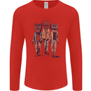 Hi-Fi Head Obscure Music Mens Long Sleeve T-Shirt Red