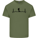 Hiking ECG Walking Rambling Trekking Pulse Mens Cotton T-Shirt Tee Top Military Green