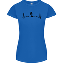 Hiking ECG Walking Rambling Trekking Pulse Womens Petite Cut T-Shirt Royal Blue