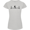 Hiking ECG Walking Rambling Trekking Pulse Womens Petite Cut T-Shirt Sports Grey