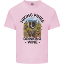 Hiking Pines Drinking Wine Funny Alcohol Mens Cotton T-Shirt Tee Top Light Pink