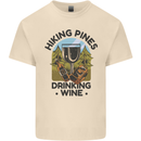 Hiking Pines Drinking Wine Funny Alcohol Mens Cotton T-Shirt Tee Top Natural