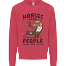 Horse Riding Because People Suck Equestrian Kids Sweatshirt Jumper Heliconia