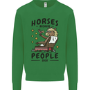 Horse Riding Because People Suck Equestrian Kids Sweatshirt Jumper Irish Green