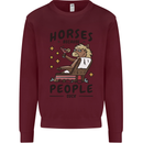 Horse Riding Because People Suck Equestrian Kids Sweatshirt Jumper Maroon