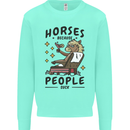 Horse Riding Because People Suck Equestrian Kids Sweatshirt Jumper Peppermint