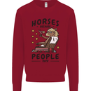 Horse Riding Because People Suck Equestrian Kids Sweatshirt Jumper Red