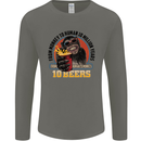 Human to Monkey in Ten Beers Funny Alcohol Mens Long Sleeve T-Shirt Charcoal