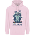 I Am the Avalanche Funny Snowboarding Childrens Kids Hoodie Light Pink