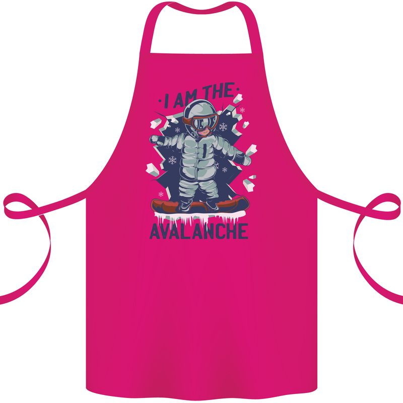 I Am the Avalanche Funny Snowboarding Cotton Apron 100% Organic Pink