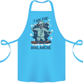 I Am the Avalanche Funny Snowboarding Cotton Apron 100% Organic Turquoise