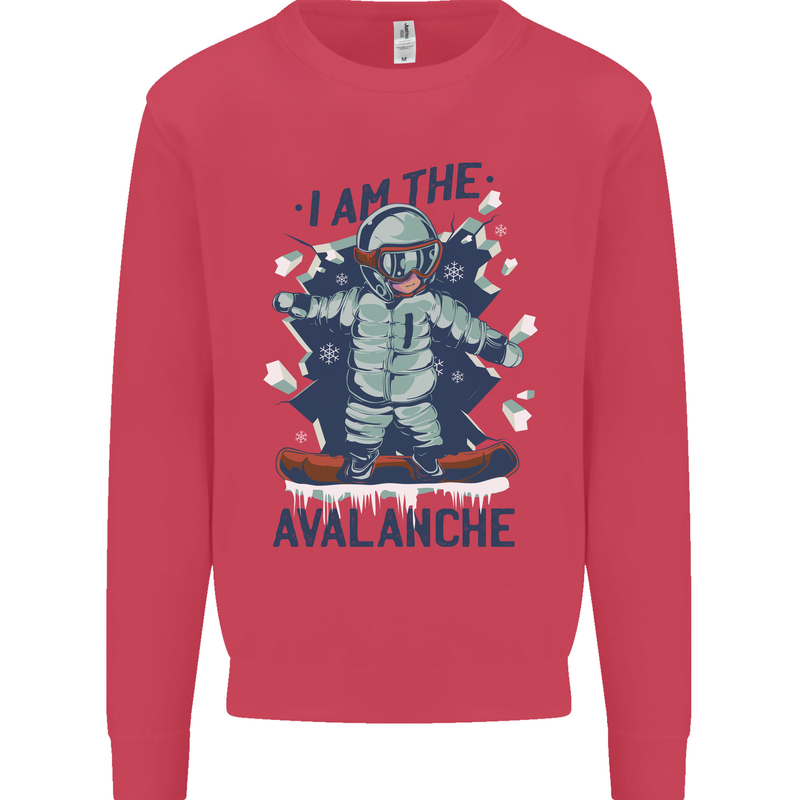 I Am the Avalanche Funny Snowboarding Kids Sweatshirt Jumper Heliconia