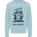 I Am the Avalanche Funny Snowboarding Kids Sweatshirt Jumper Light Blue