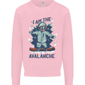 I Am the Avalanche Funny Snowboarding Kids Sweatshirt Jumper Light Pink