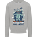 I Am the Avalanche Funny Snowboarding Kids Sweatshirt Jumper Sports Grey