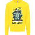 I Am the Avalanche Funny Snowboarding Kids Sweatshirt Jumper Yellow