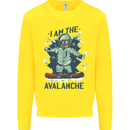 I Am the Avalanche Funny Snowboarding Kids Sweatshirt Jumper Yellow