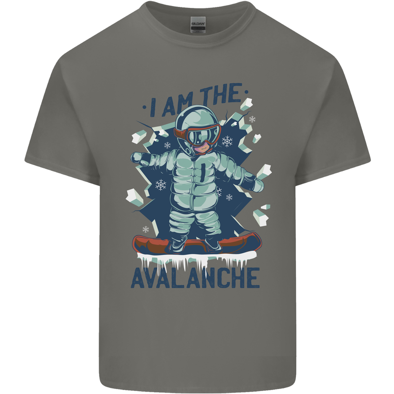 I Am the Avalanche Funny Snowboarding Kids T-Shirt Childrens Charcoal
