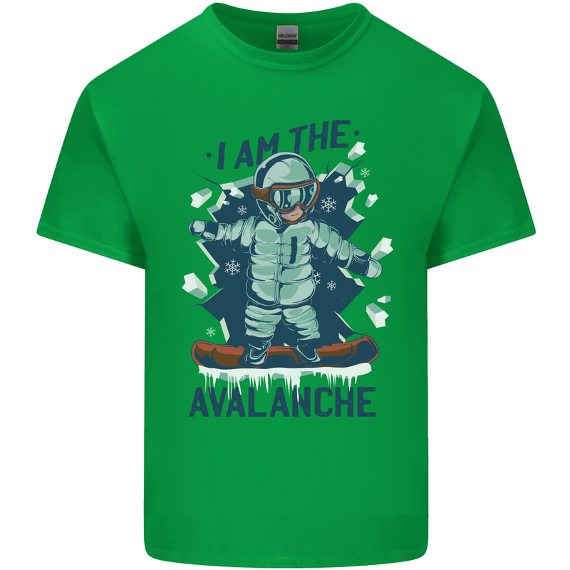 I Am the Avalanche Funny Snowboarding Kids T-Shirt Childrens Irish Green