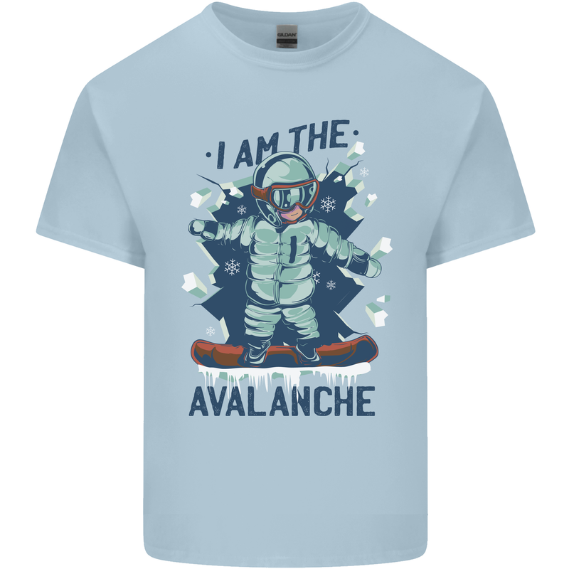 I Am the Avalanche Funny Snowboarding Kids T-Shirt Childrens Light Blue