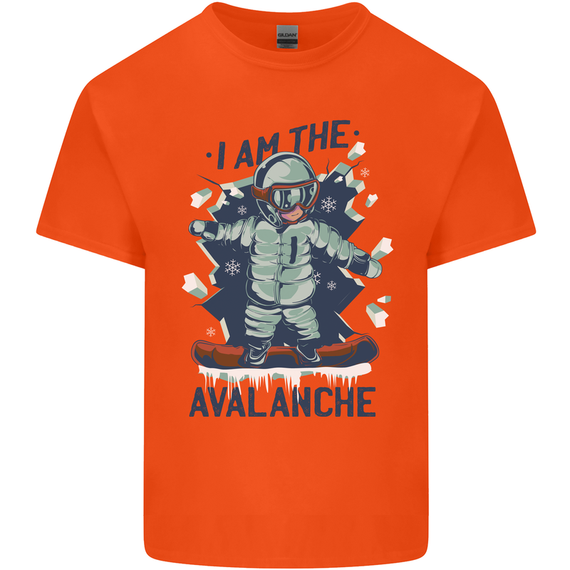 I Am the Avalanche Funny Snowboarding Kids T-Shirt Childrens Orange